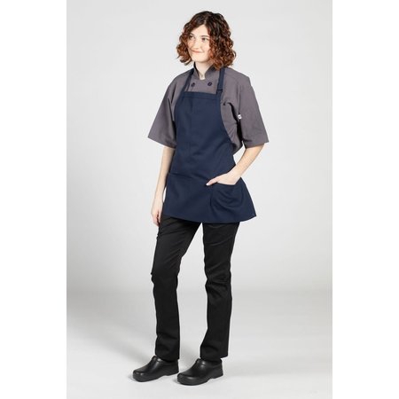 UNCOMMON THREADS Adjustable 3-Pocket Bib Apron Navy 3011-1600